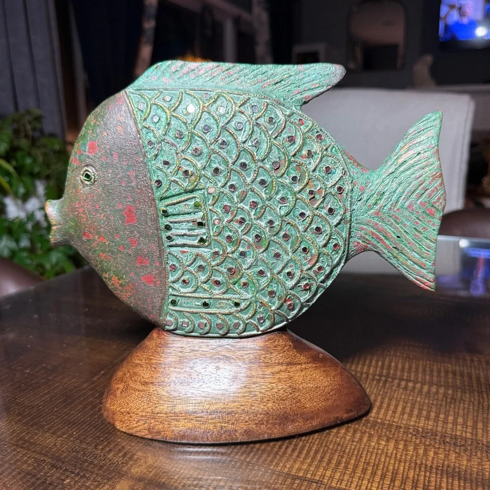 Decorative Green Fish Statue